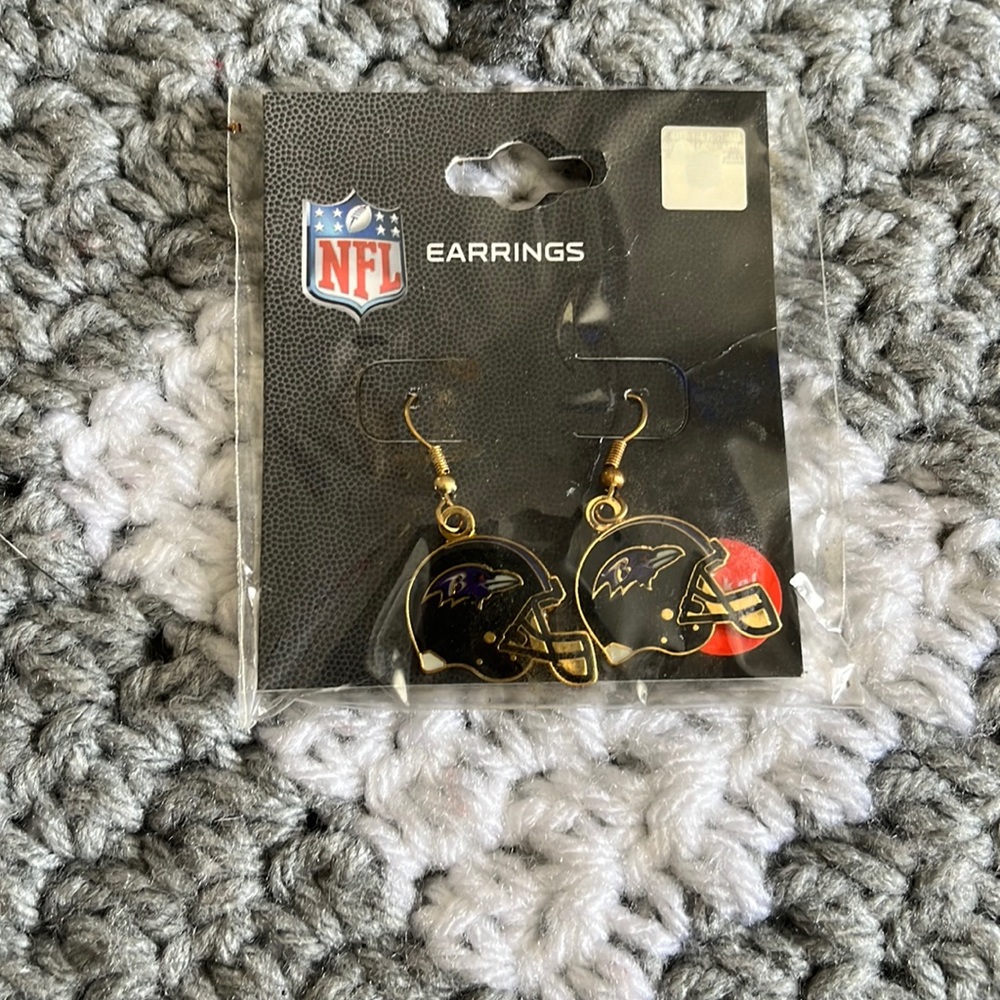 NWT NFL Ravens earrings